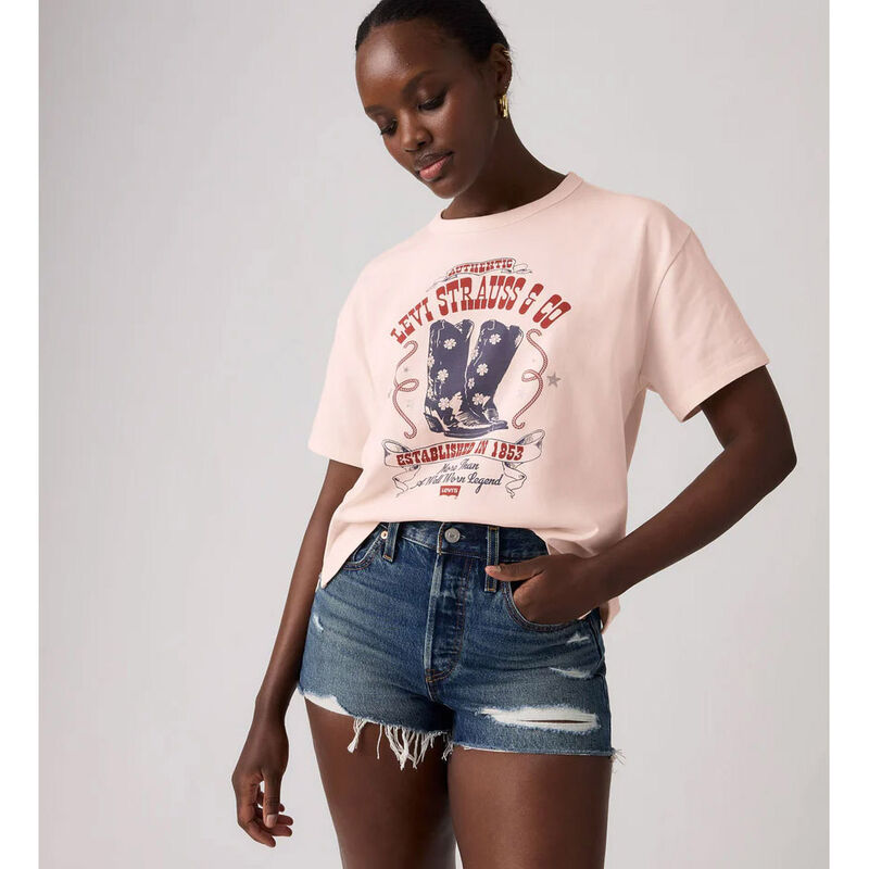 Levi's Graphic Vintage Tee Poster Daisy Boots Crystal Pink image number 3